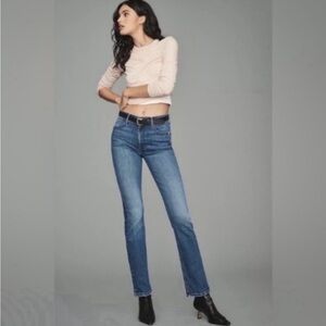 MOTHER Women's Blue Straight Leg Jeans